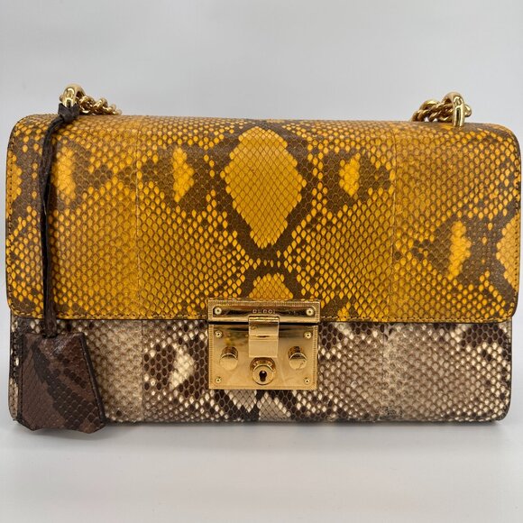 Gucci Python Medium Padlock Shoulder Bag - Picture 1 of 14